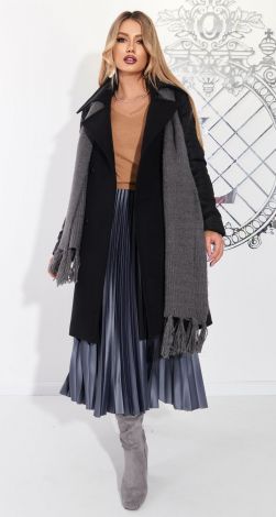 Комбинированное пальто куртка