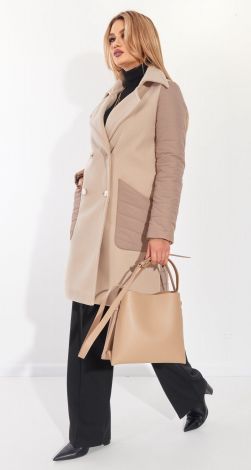 Комбинированное пальто куртка