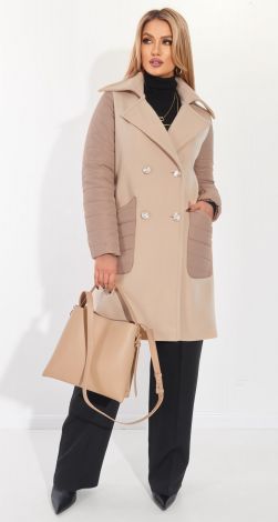 Комбинированное пальто куртка