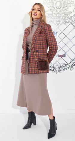 Двобортний піджак у клітку