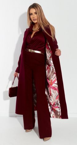 Cashmere coat with slits