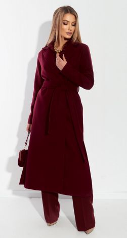 Cashmere coat with slits