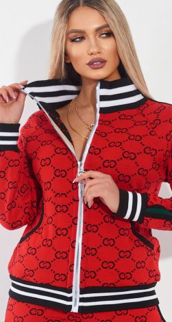 Вязаный брючный костюм