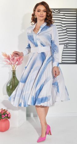 Шелковое платье с юбкой в складку гофре