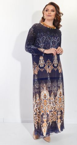 Стильное длинное платье плиссе