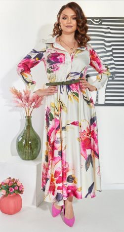 Длинное шелковое платье