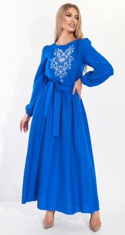 Льняное платье с вышивкой