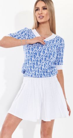 Костюм бавовна зі спідницею пліссе