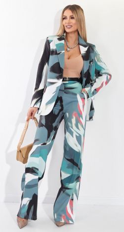 Брючний костюм із принтом
