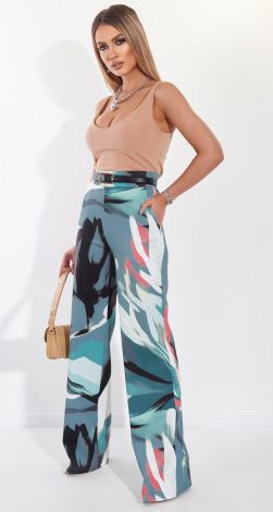 Брючний костюм із принтом