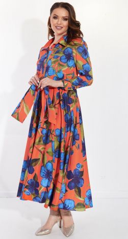 Длинное шелковое платье