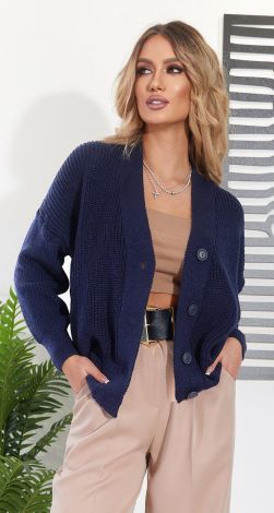 Короткий кардиган крупной вязки 