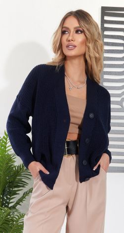 Короткий кардиган крупной вязки 