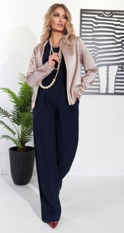 Бомбер із щільного шовку