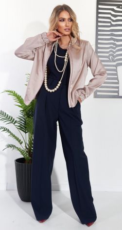 Бомбер із щільного шовку