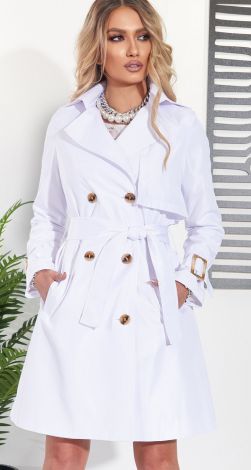 Стильний білий тренч 