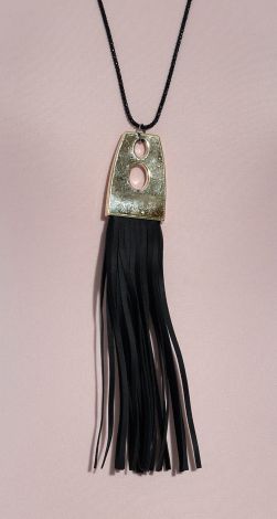 Necklace with leather pendant