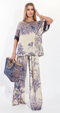 Шовковий брючний костюм