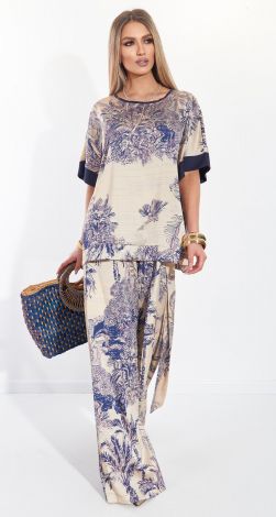 Шовковий брючний костюм