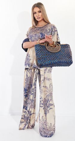 Шовковий брючний костюм