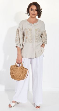 Лляна блуза з вишивкою