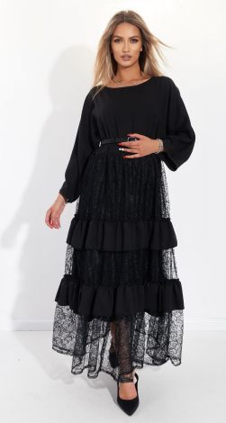 Черное платье в стиле бохо