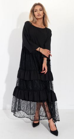 Черное платье в стиле бохо
