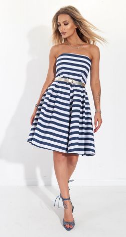 Корсетное платье в полоску