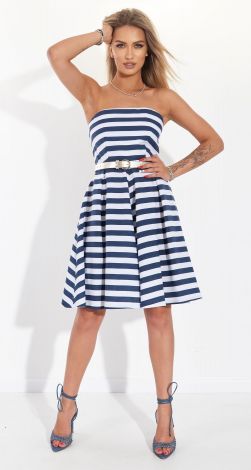 Корсетное платье в полоску