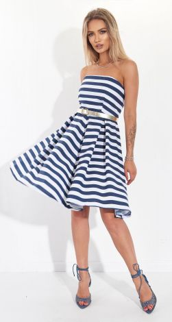 Корсетное платье в полоску