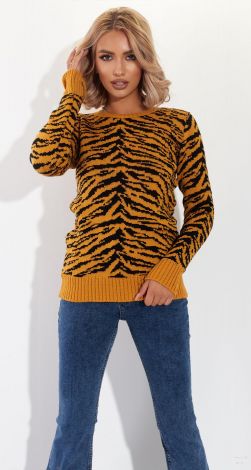 Модный свитер с тигровым узором