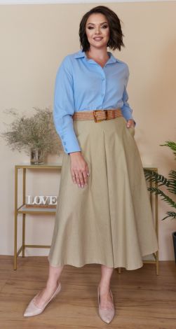 Льняна спідниця модного крою
