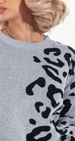 Модный леопардовый свитер оверсайз