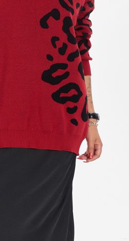 Модный леопардовый свитер оверсайз