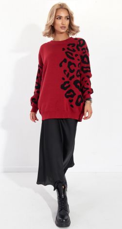 Модный леопардовый свитер оверсайз