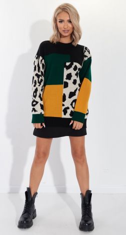 Свитер леопардовый свободного силуэта
