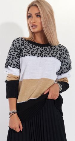Стильный леопардовый свитер