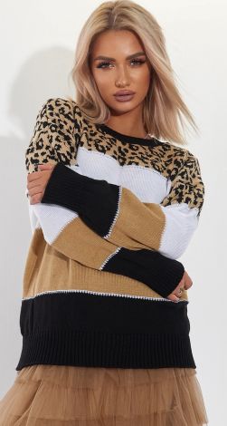 Стильный леопардовый свитер