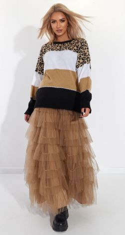 Стильный леопардовый свитер