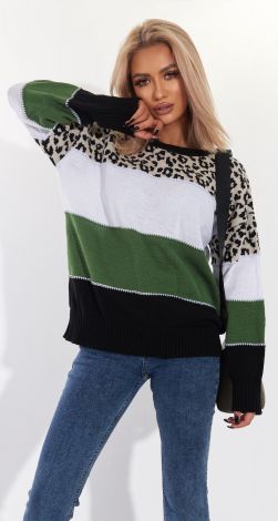 Стильный леопардовый свитер