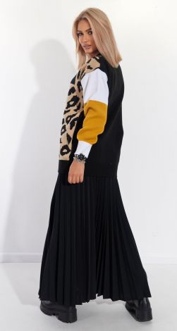 Свитер леопардовый свободного силуэта