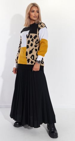 Свитер леопардовый свободного силуэта