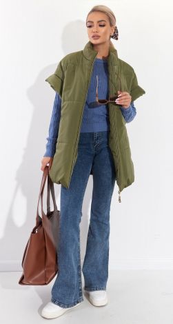 Oversized quilted vest