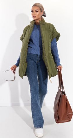 Oversized quilted vest