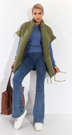 Oversized quilted vest