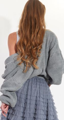 Короткий кардиган крупной вязки