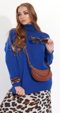 Джемпер свободный с высоким горлом