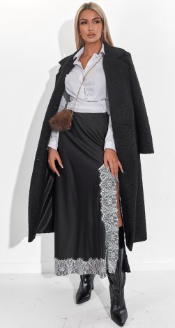 Розкішна шовкова спідниця із французьким мереживом