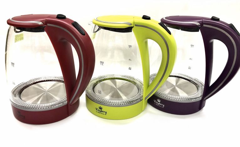 Чайник электрический Kingberg 1,7л; 3 цвета микс, крышка-автоматическая KB-2029