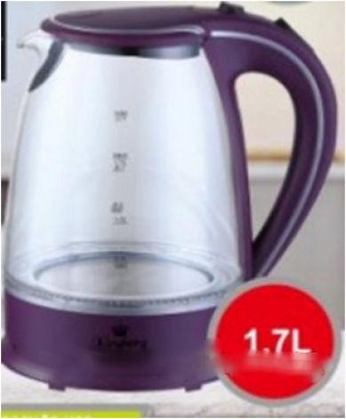 Чайник электрический Kingberg 1,7л; 3 цвета микс, крышка-автоматическая KB-2029